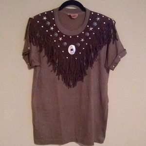 Vintage western fringe t shirt